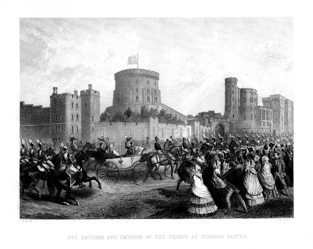 Cesarz i cesarzowa Francuzów w zamku Windsor, 1855, 1875. autorstwa Charles Henry Jeens