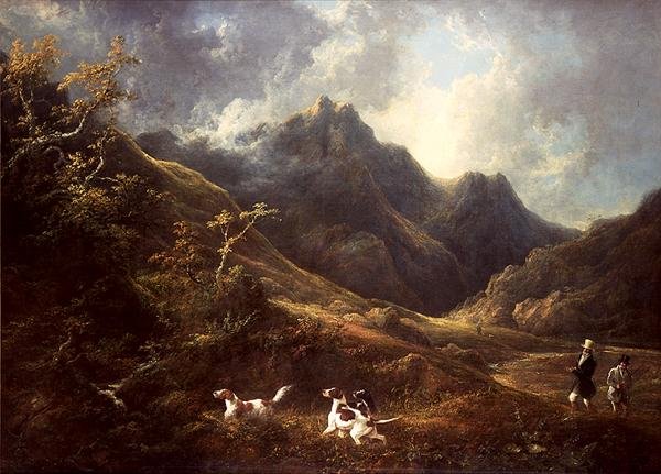 Strzelanie nad psami (olej na płótnie) autorstwa Charles Henry Schwanfelder