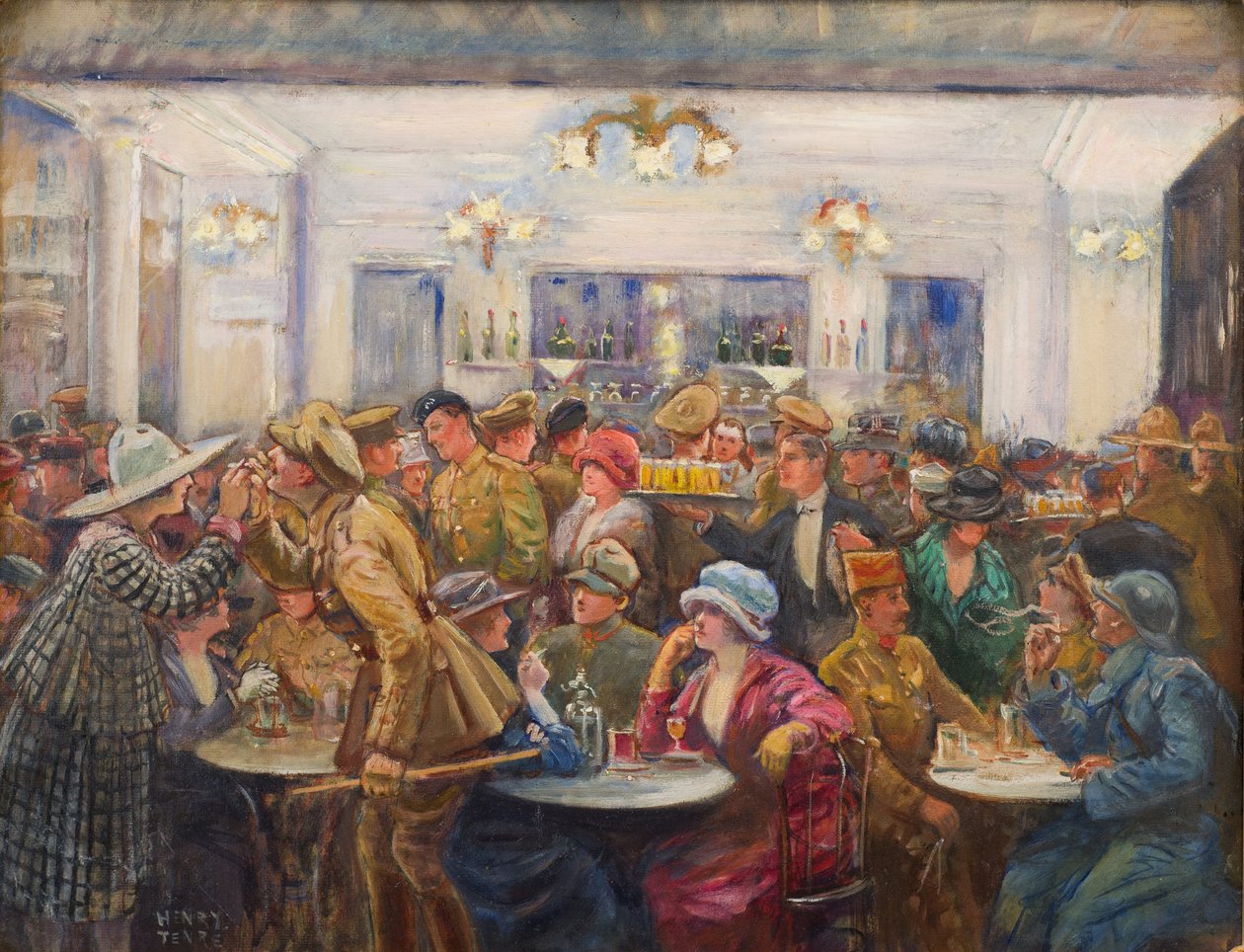 Brewiarz Olimpii podczas przerwy, ok. 1918 (olej na płótnie) autorstwa Charles Henry Tenre