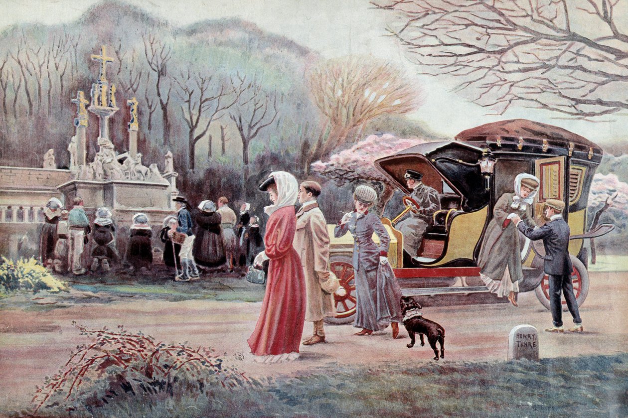 Pelerinage in Breton Calvary - Grafiki z początku XX wieku autorstwa Charlesa Henri Terre