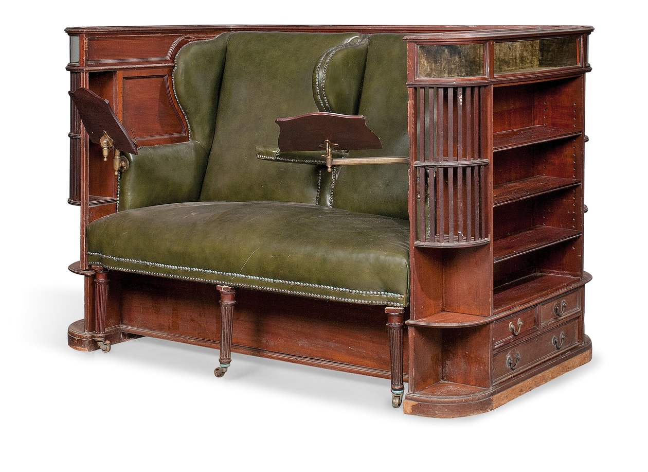 Edwardiański fotel "kareta", początek XX wieku (mahoń i skóra) autorstwa Charles Hindley and Sons