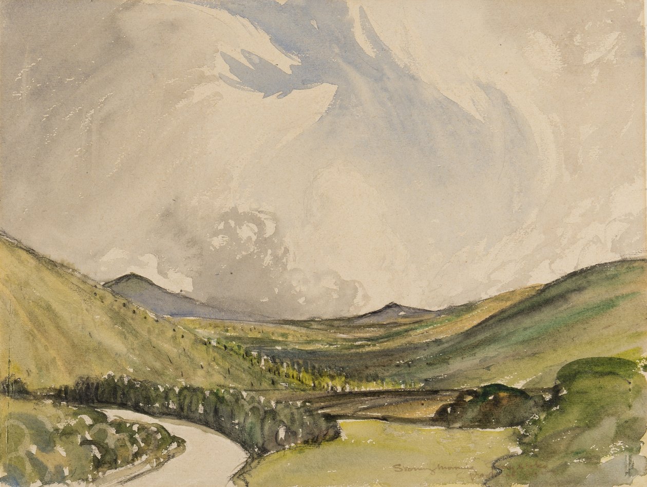 Stormy Morning, Graystoke, Cumbria (wc na papierze) autorstwa Charles John Holmes