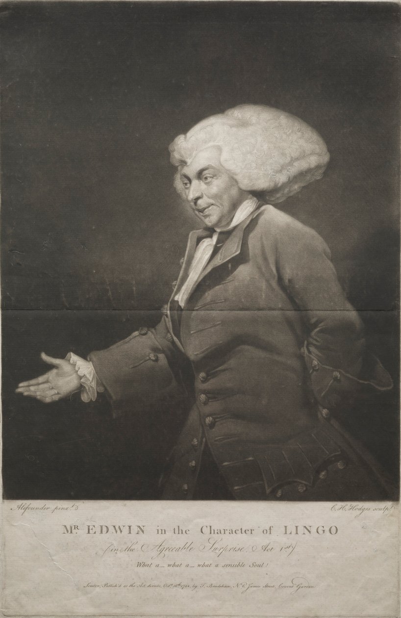 Pan Edwin w postaci Lingo, 1784. autorstwa Charles Howard Hodges