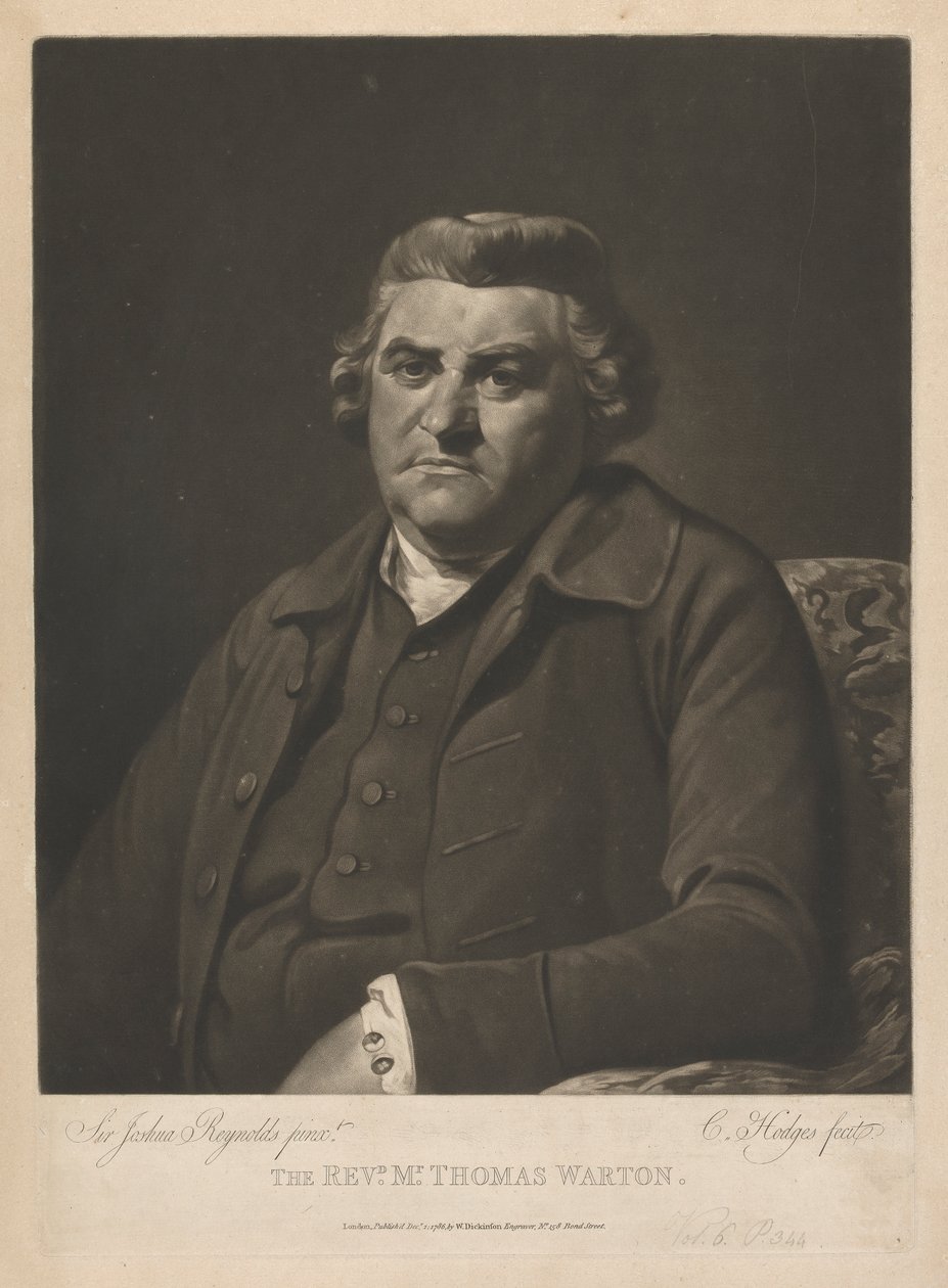 Wielebny Thomas Warton autorstwa Charles Howard Hodges