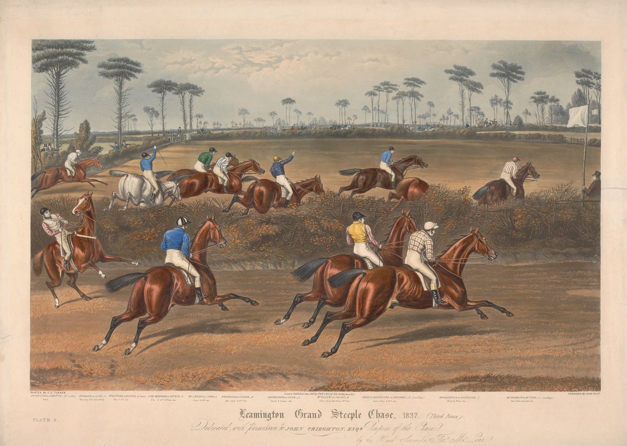 Jeden z czterech zestawów: Leamington Grand Steeple Chase ... 1837. Płyta 2. Pan Christian na Scripton ... autorstwa Charles Hunt