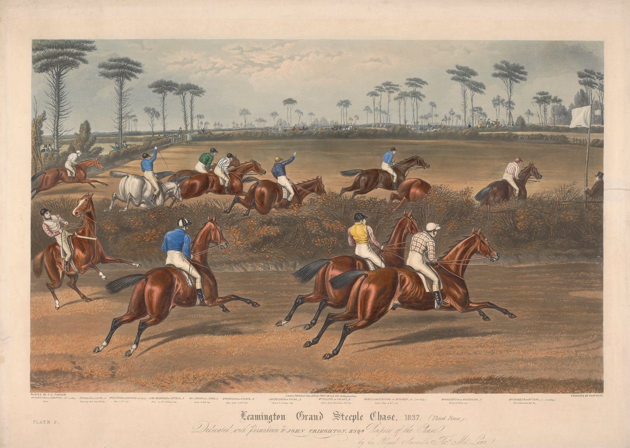 Jeden z czterech zestawów: Leamington Grand Steeple Chase ... 1837. Płyta 2. Pan Christian na Scripton ... autorstwa Charles Hunt