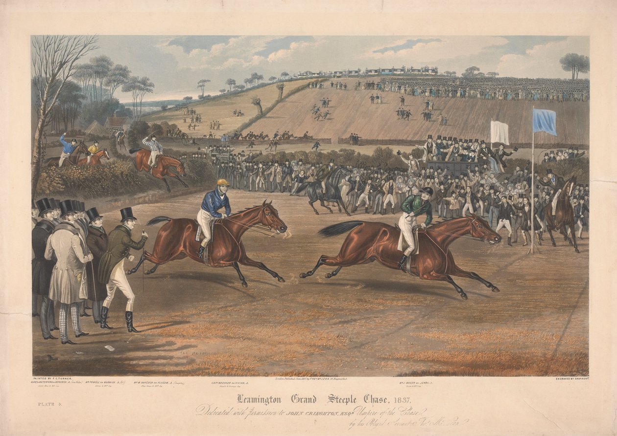 Jeden z czterech zestawów: Leamington Grand Steeple Chase ... 1837. Płyta 4. Marqs of Waterford na Monarch ... autorstwa Charles Hunt