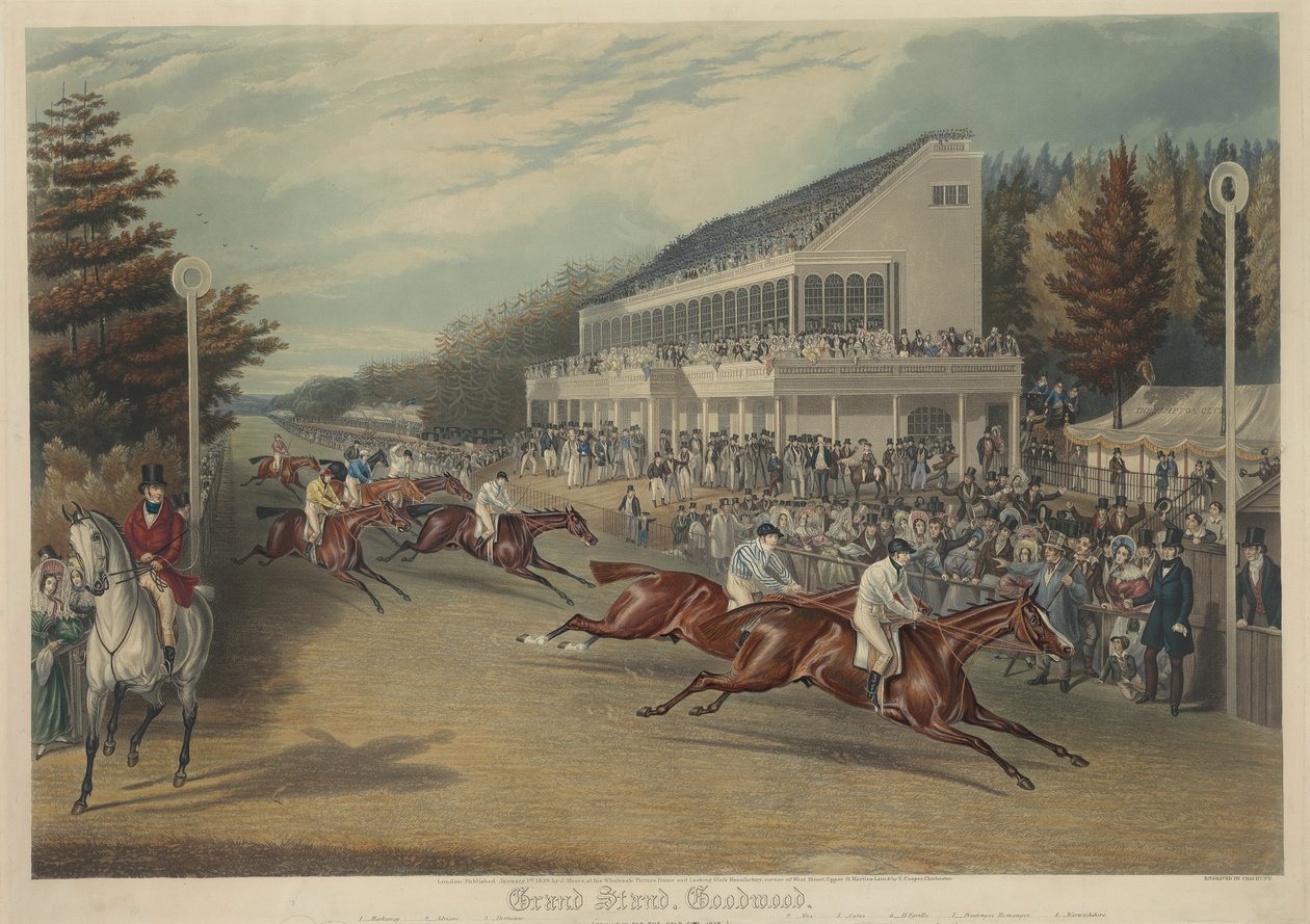 Wyścigi: Wielka Trybuna, Goodwood (Jadąc po Złoty Puchar-1838) autorstwa Charles Hunt