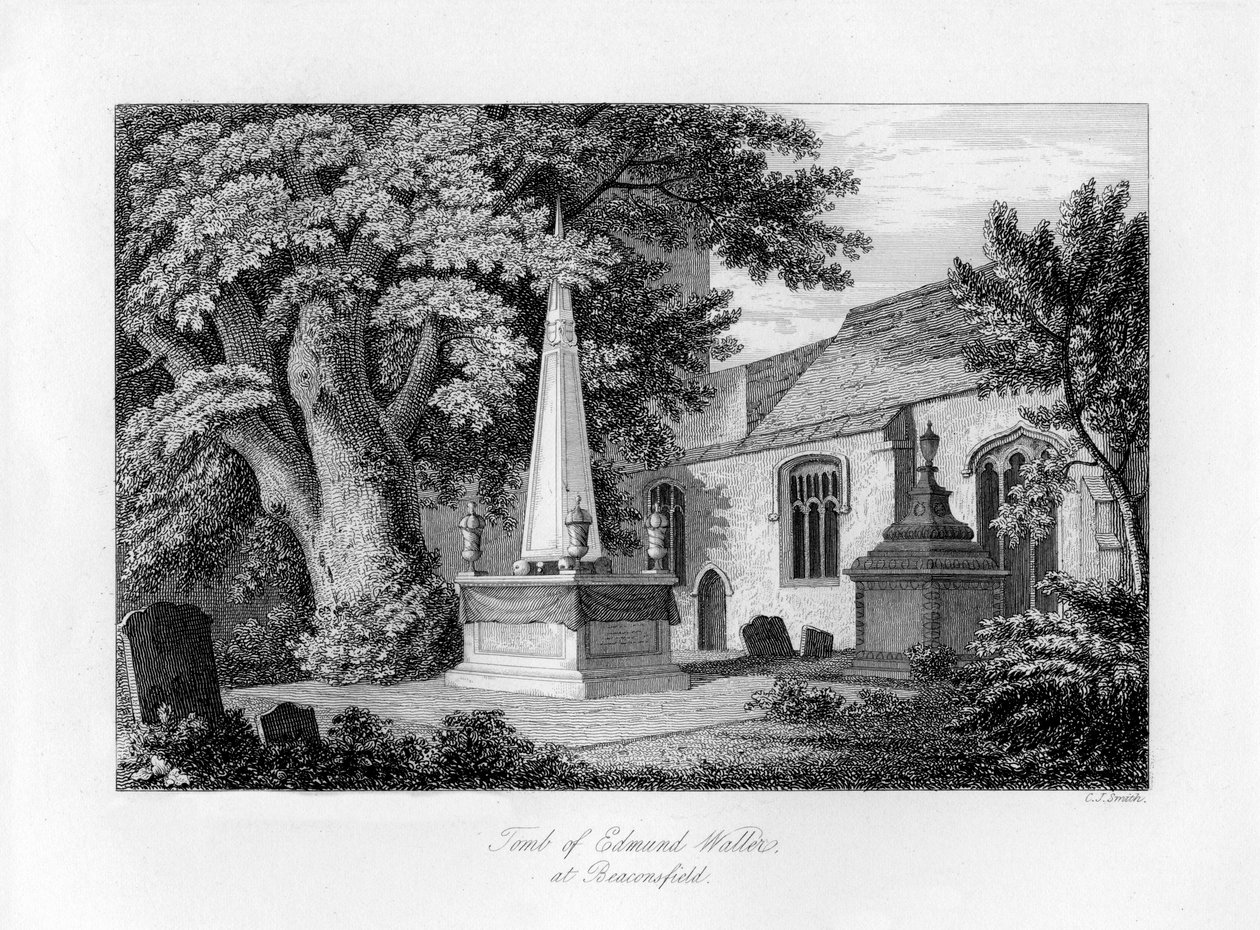Grób Edmunda Wallera, Beaconsfield, Buckinghamshire, 1840. autorstwa Charles J. Smith