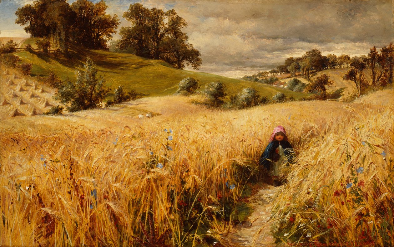 Coming Thro The Rye (olej na karcie) autorstwa Charles James (attr.to) Lewis