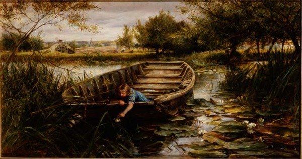 Zbieranie Lilii Wodnych (deska) autorstwa Charles James Lewis