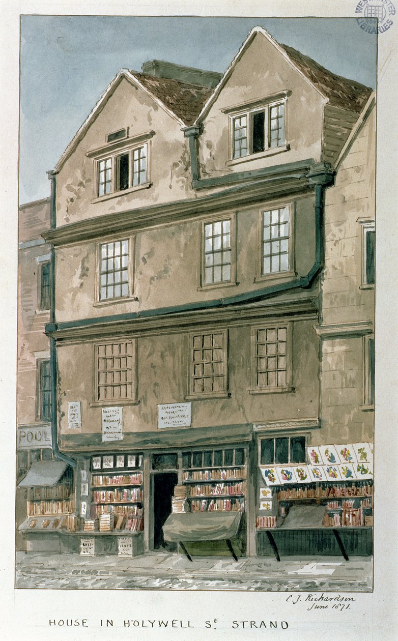 Dom przy Holywell Street, Strand, 1871 r. autorstwa Charles James Richardson