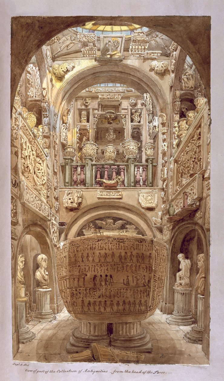 Widok części Zbioru Starożytności, 9 września 1825 r. autorstwa Charles James Richardson