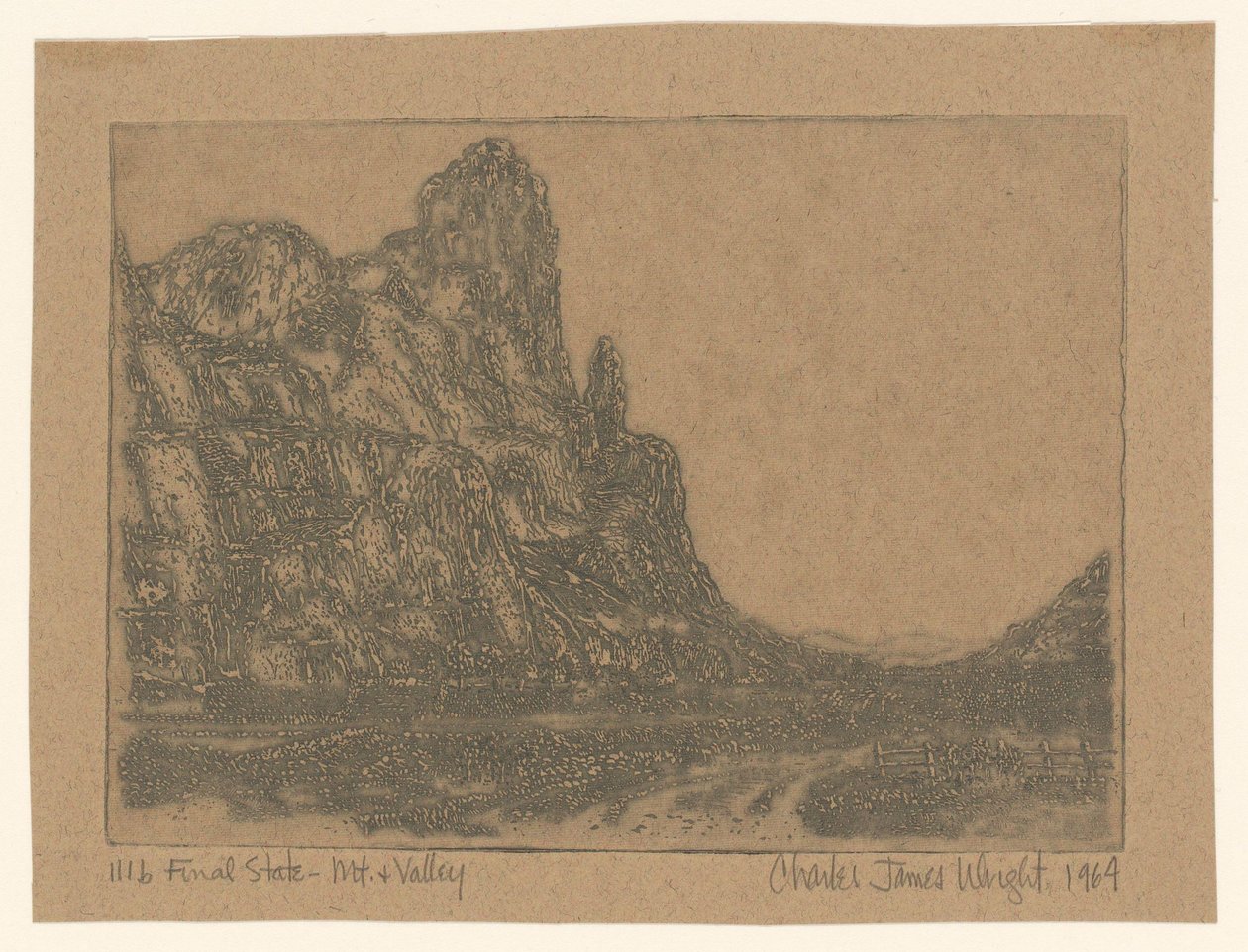 Krajobraz ze stromymi skałami autorstwa Charles James Wright (signed by artist)