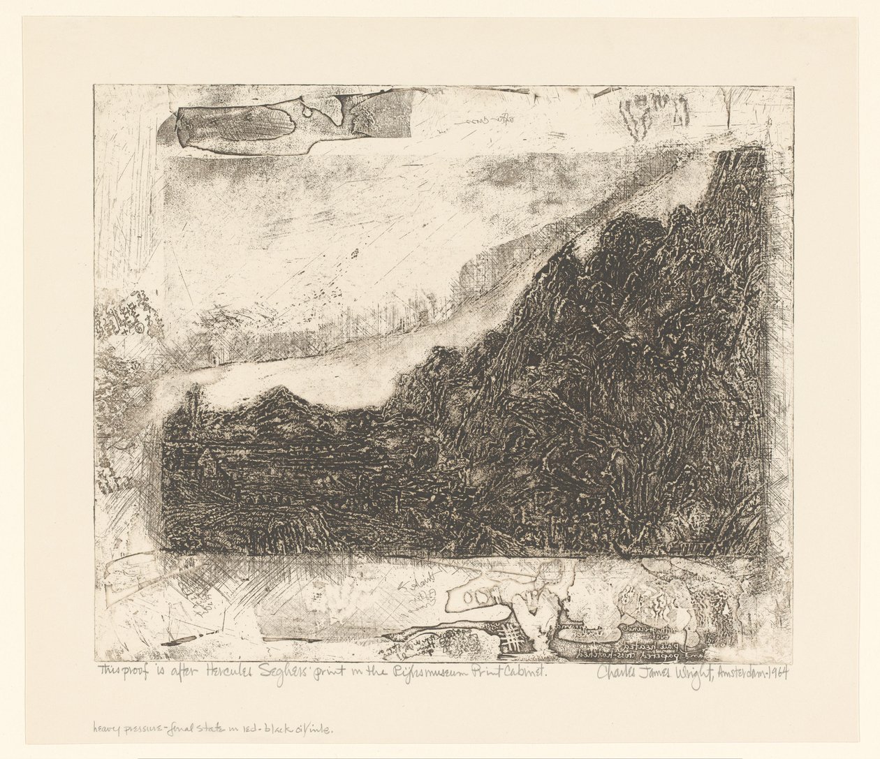 Skalisty krajobraz z drogami i rzeką autorstwa Charles James Wright (signed by artist)