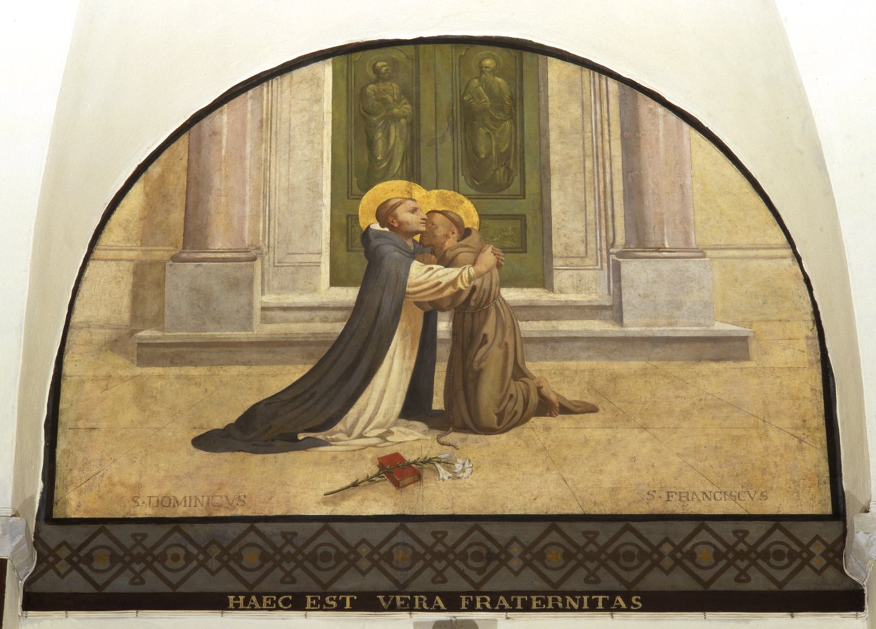 Pocałunek św. Franciszka i św. Dominika autorstwa Charles Jean Baptiste Besson