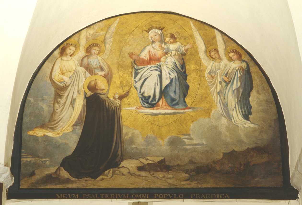 Dziewica dostarczająca różaniec do San Damiano autorstwa Charles Jean Baptiste Besson
