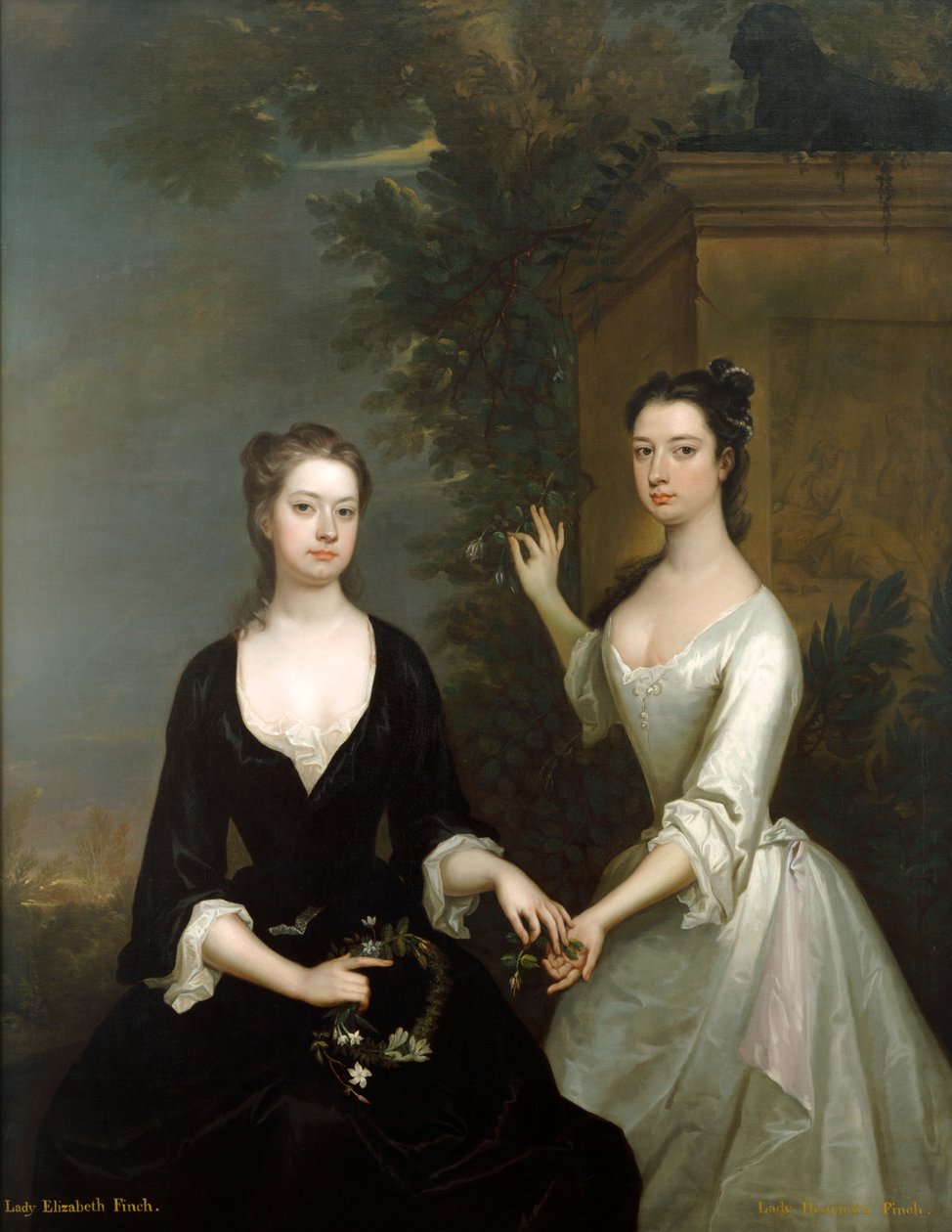 Lady Elżbieta i Lady Henrietta Finch, c1730-c1731 autorstwa Charles Jervas