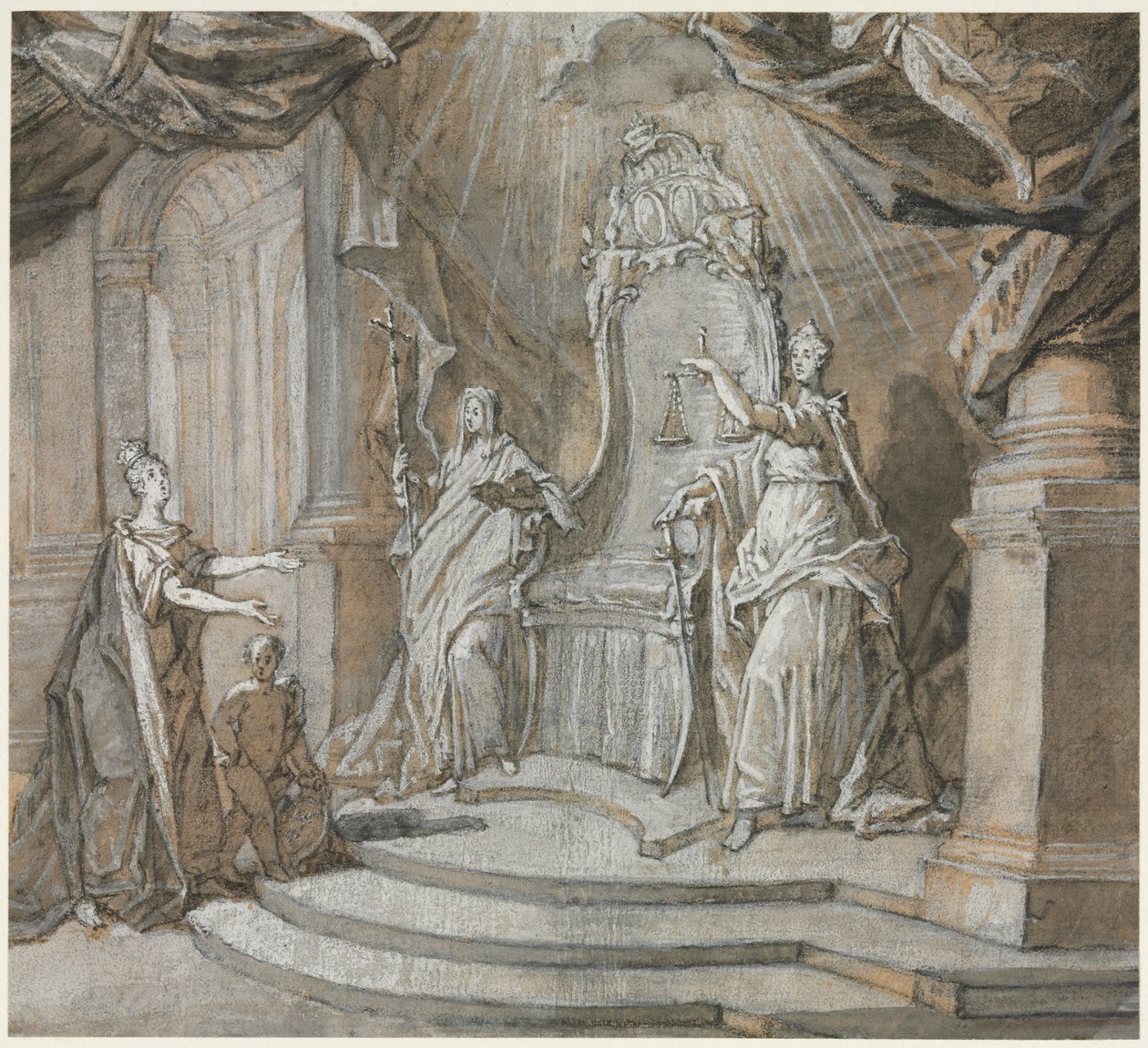 Madame de Maintenon powraca na łono Kościoła katolickiego autorstwa Charles Joseph Dominique Eisen