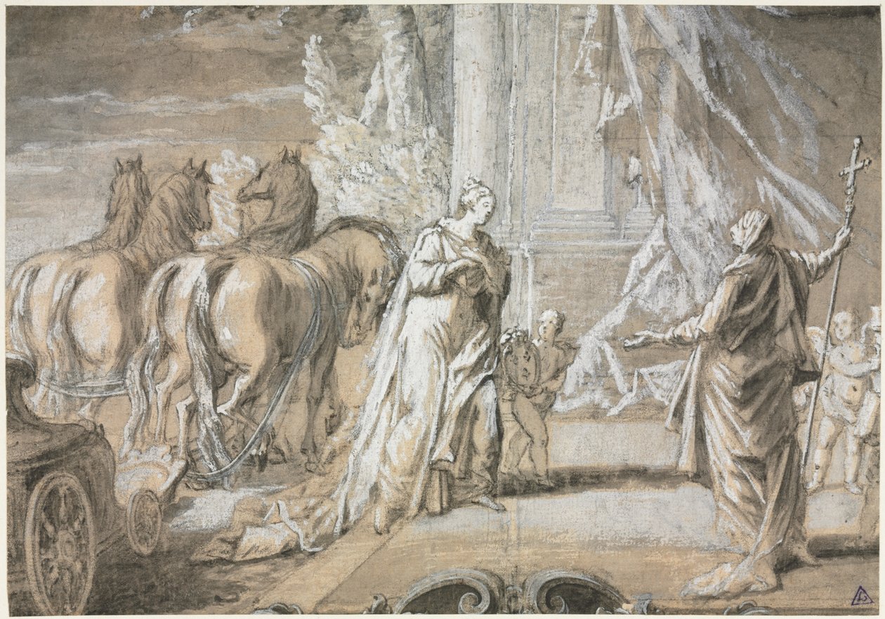 Madame de Maintenon powraca na łono Kościoła katolickiego autorstwa Charles Joseph Dominique Eisen