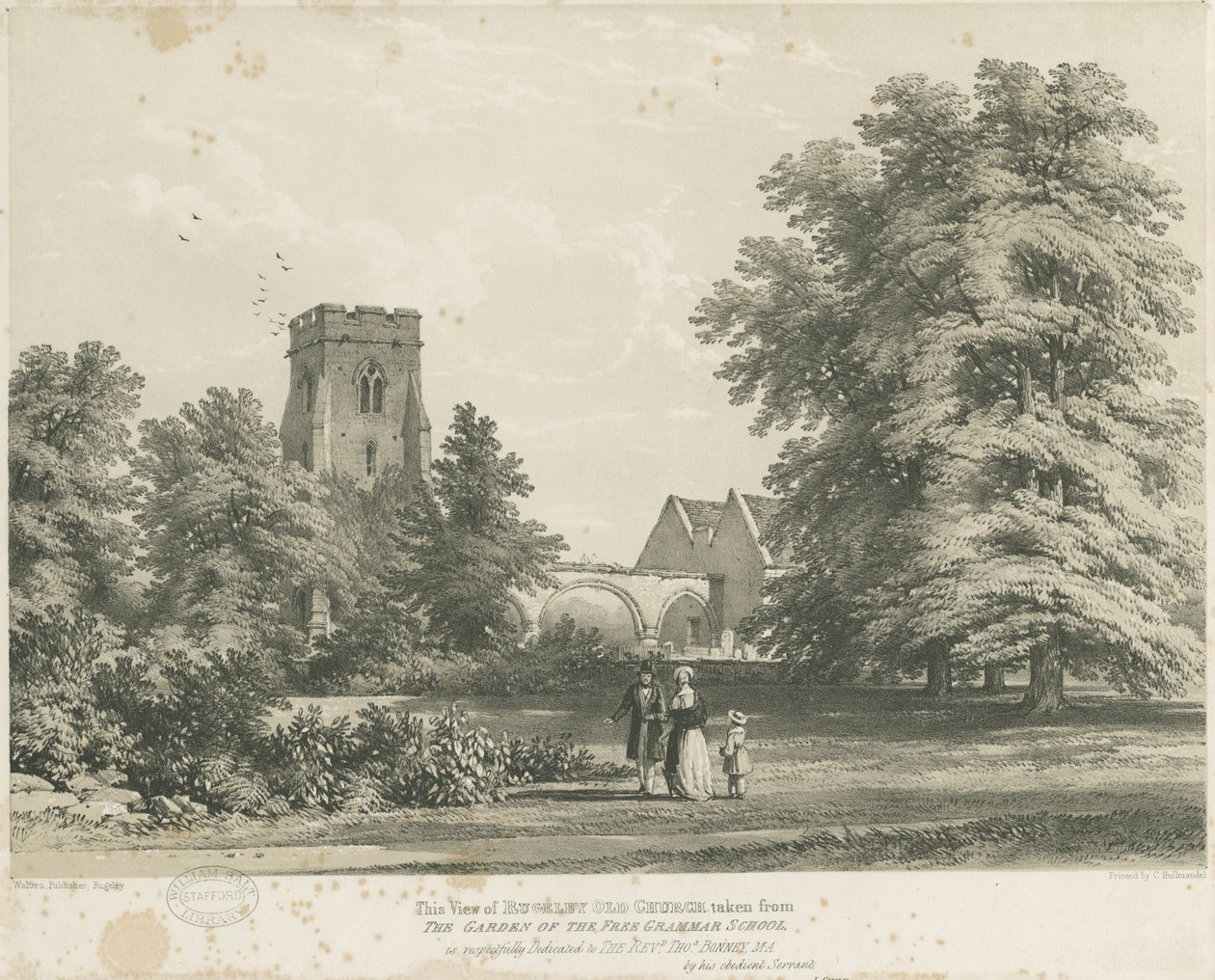 Kościół Rugeleya autorstwa Charles Joseph Hullmandel