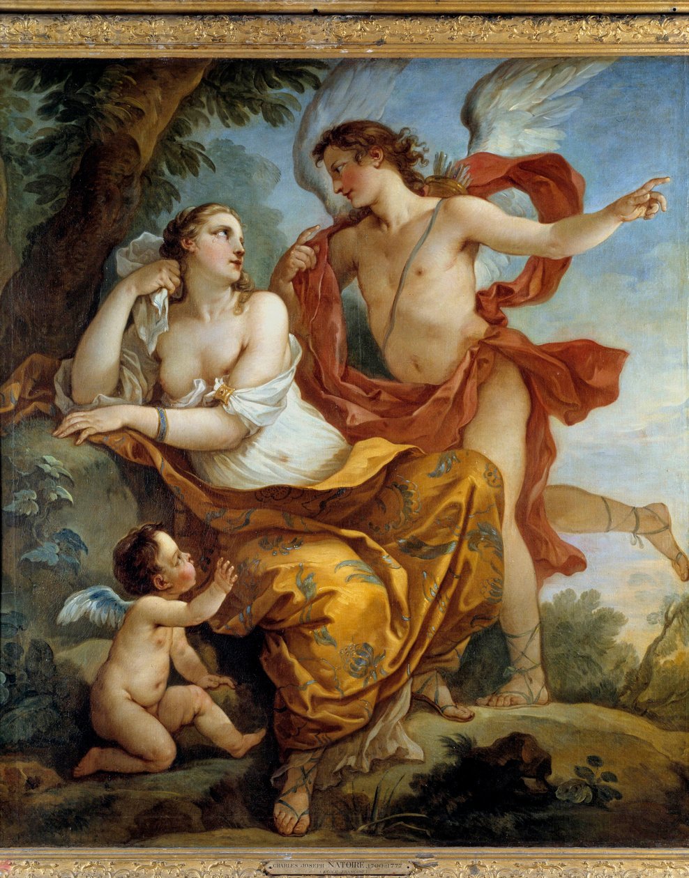Calypso posłuchaj rad Love Painting Charlesa Josepha Natoire (Charles-Joseph Natoire autorstwa Charles Joseph Natoire