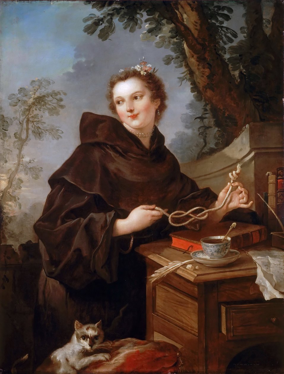 Louise Anne de Bourbon 1695-1758, hrabina Charolais autorstwa Charles Joseph Natoire