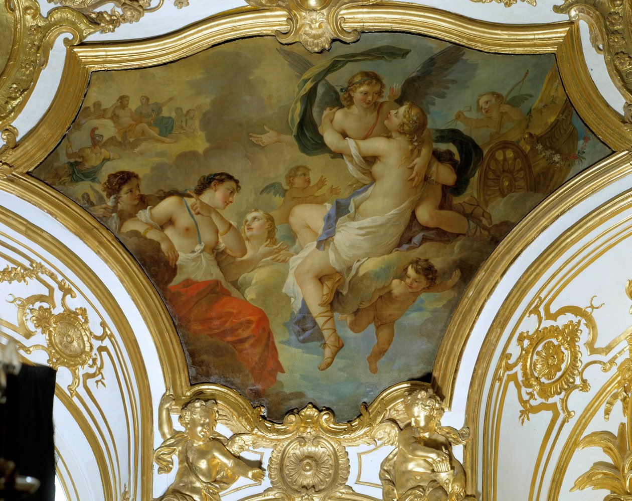 Psyche porwana w niebie przez Love Sufitowy obraz Charlesa Josepha Natoire (Charles-Joseph Natoire autorstwa Charles Joseph Natoire