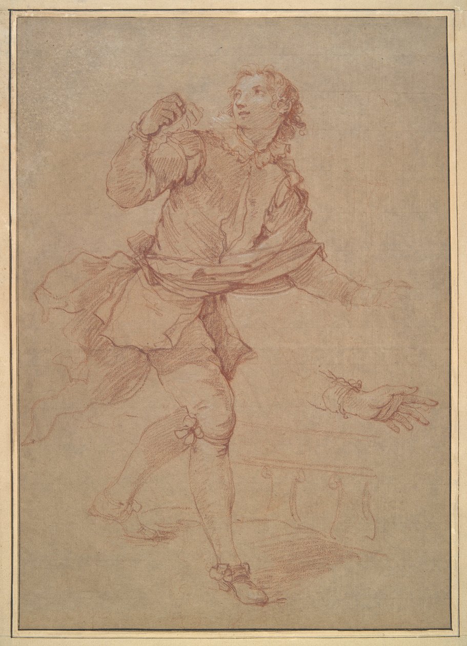 Studium młodzieńca, studium do gobelinu, Sancho autorstwa Charles Joseph Natoire