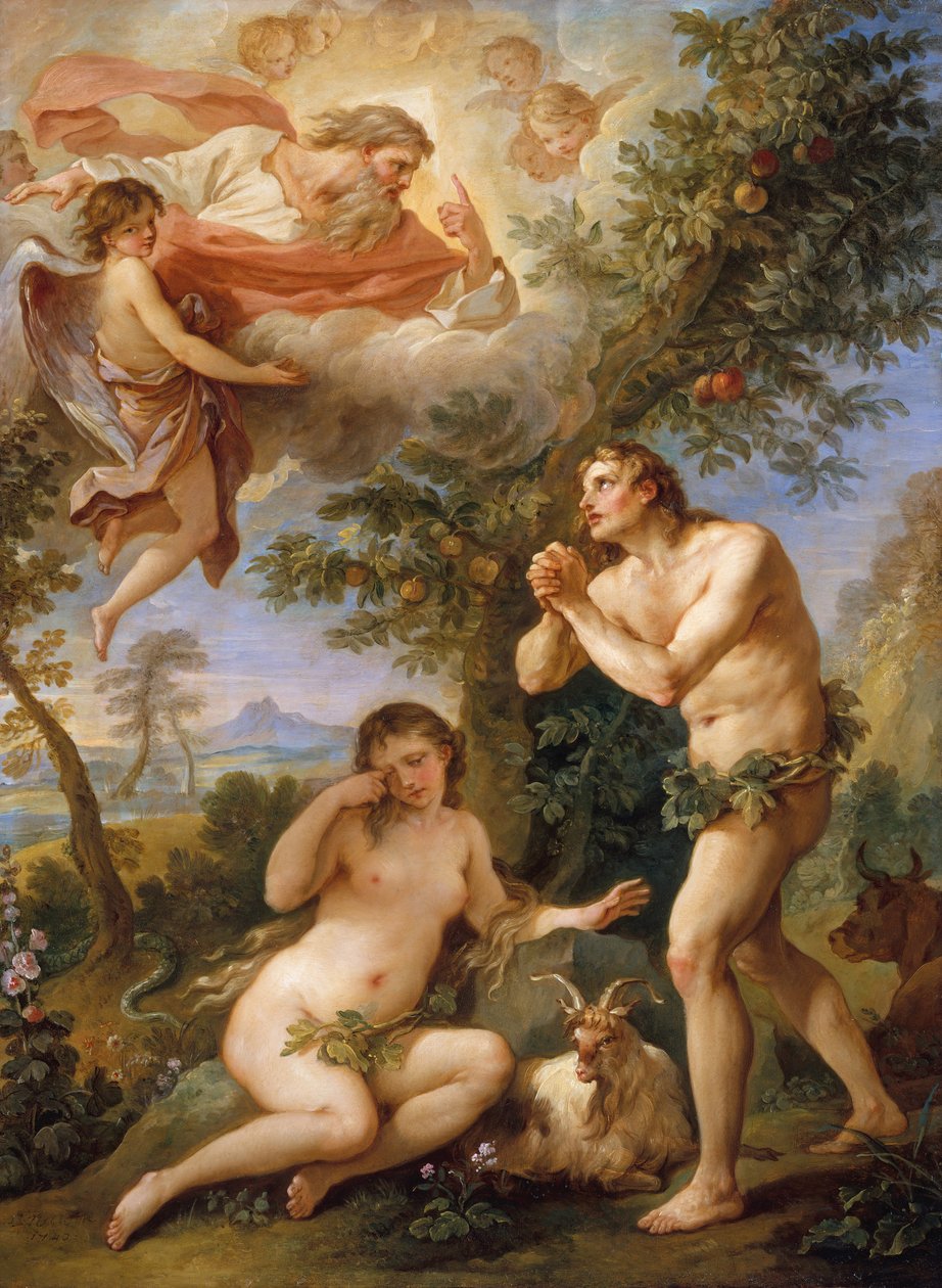 Nagana Adama i Ewy, 1740. autorstwa Charles Joseph Natoire