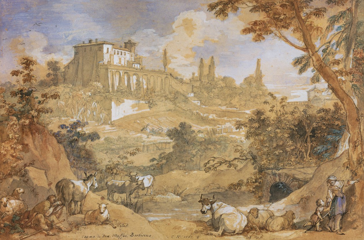 Widok kasyna Don Maffeo Barberino autorstwa Charles Joseph Natoire
