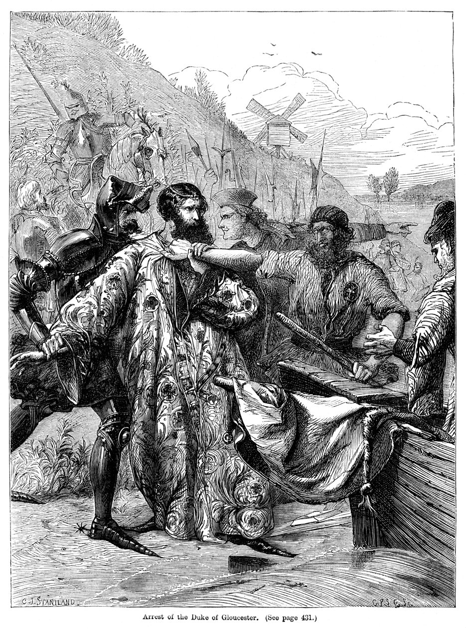 Aresztowanie księcia Gloucester autorstwa Charles Joseph Staniland