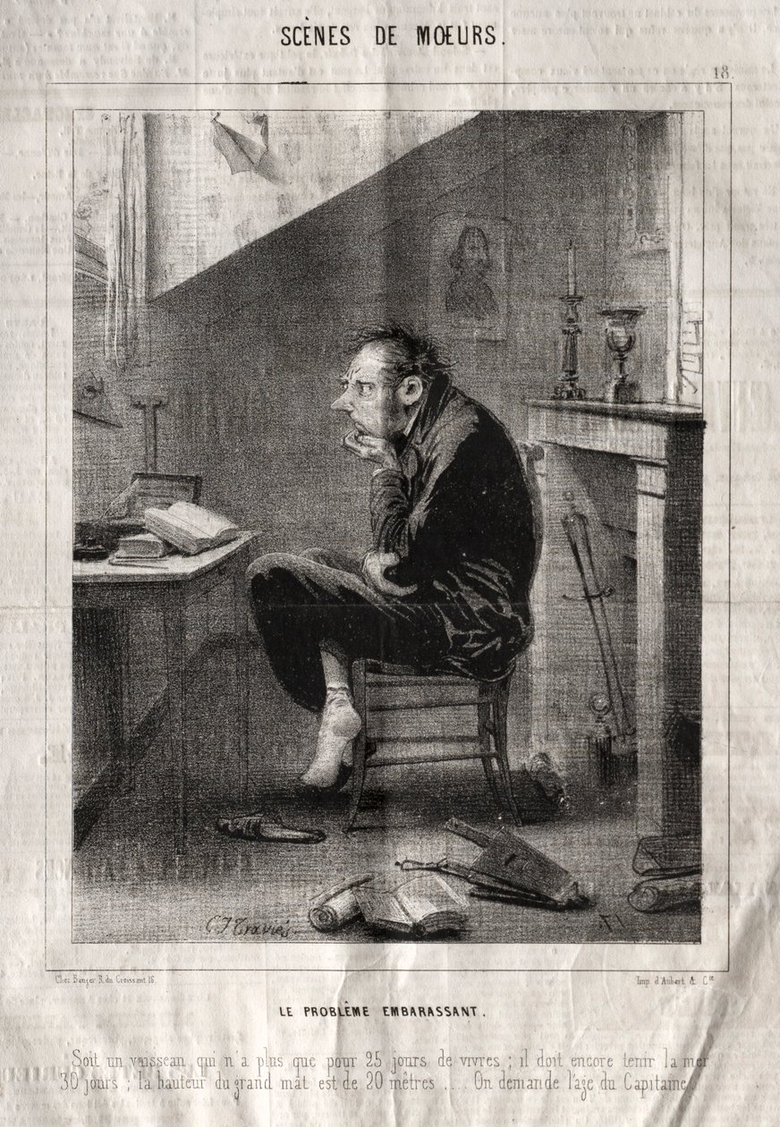Sceny moralności: wstydliwy problem.... autorstwa Charles Joseph Traviès de Villers
