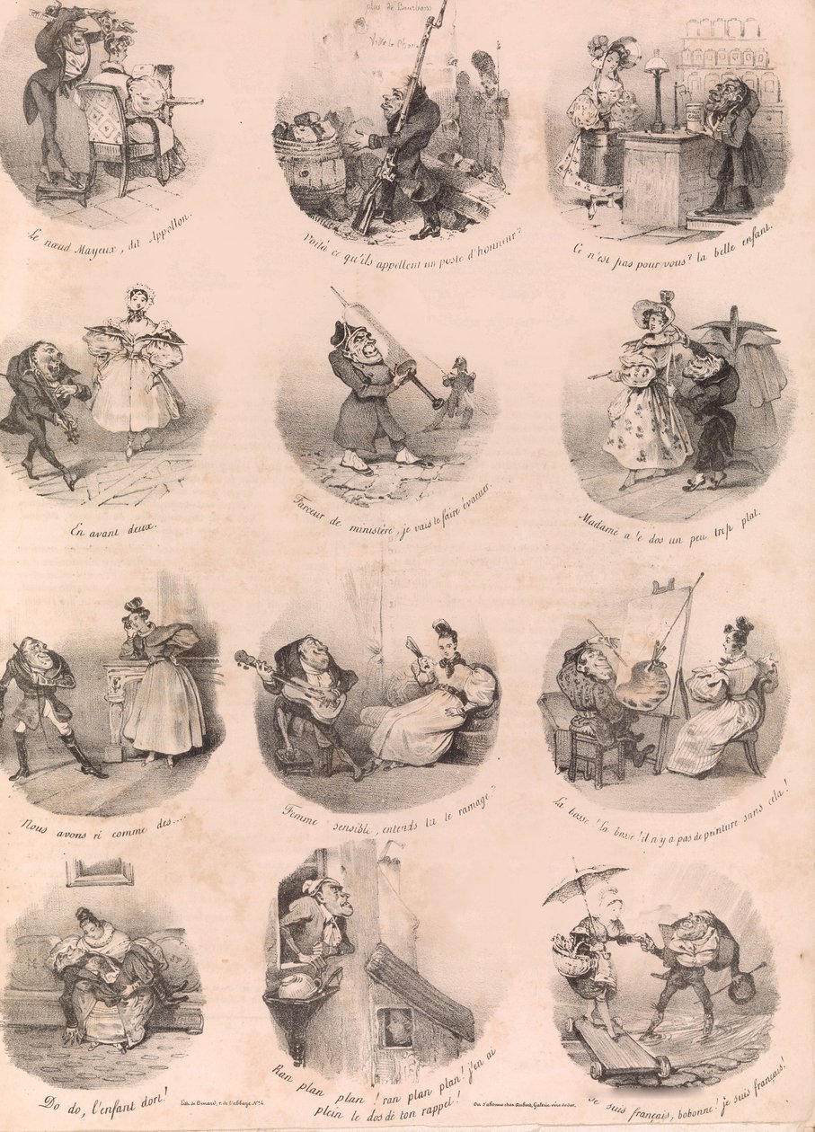 Dwanaście winiet satyrycznych Le Charivari, 10 grudnia 1832, 1 grudnia 1832. autorstwa Charles Joseph Traviès de Villers