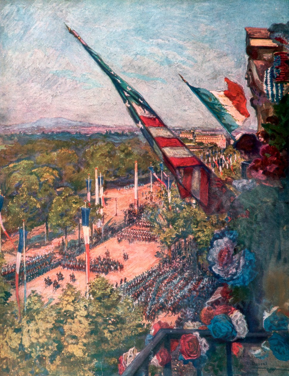 Wielka parada zwycięstwa, Avenue de la Grand Armee, Paryż, Francja 14 lipca 1919. autorstwa Charles Jules Duvent