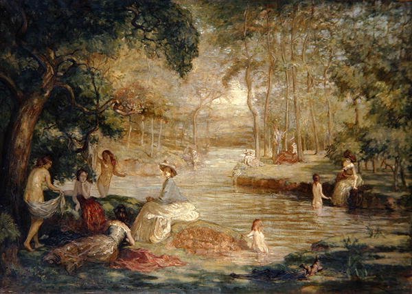 Kąpiące się: Kąpiące się kobiety nad rzeką autorstwa Charles Julian Tharp