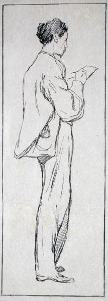 Autoportret (pióro i tusz na papierze) autorstwa Charles Keene