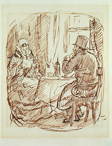 Głód węgla (pióro i brązowy atrament na papierze) autorstwa Charles Keene