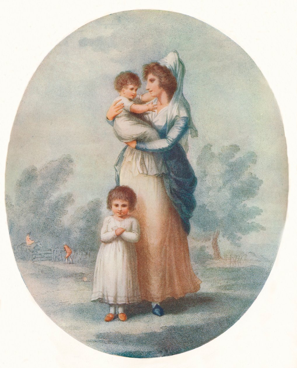 „Lady Rushout i dzieci”, c1795 autorstwa Charles Knight