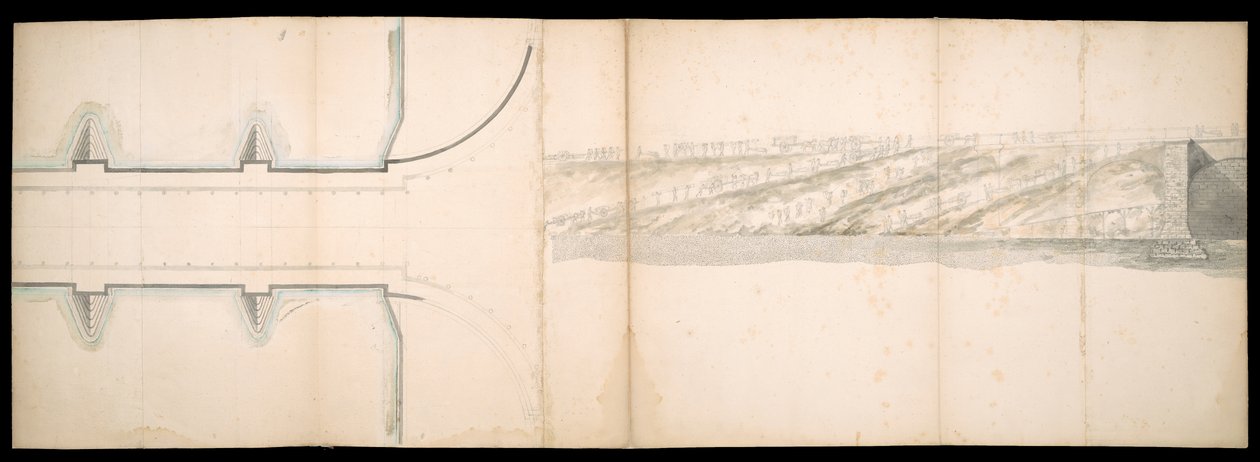 Projekty projektowanego mostu na Tamizie w Londynie, BL Maps C.49.e.76 autorstwa Charles Labelye