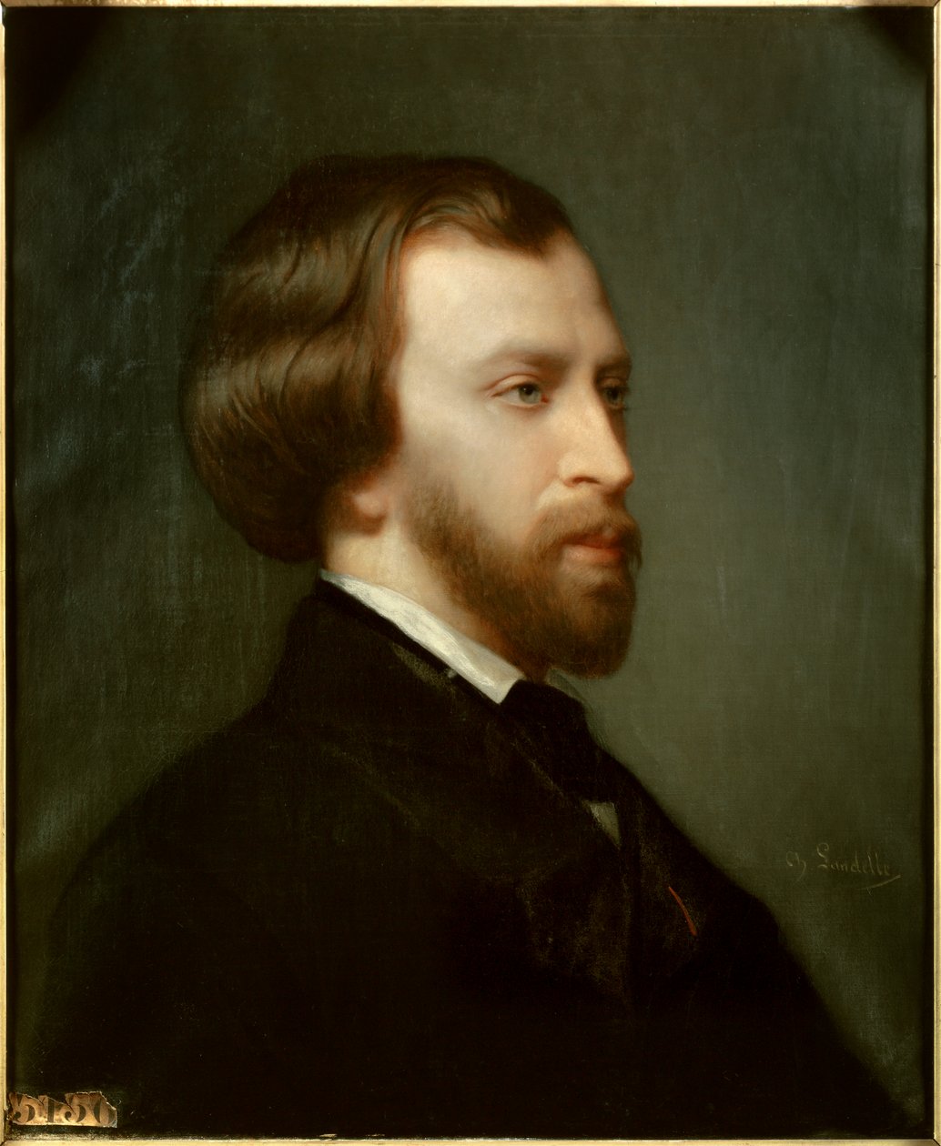 Portret Alfreda de Musseta (1810-1857) francuskiego poety w 1854 r. Obraz Charlesa Landelle (1812-1908) autorstwa Charles Landelle