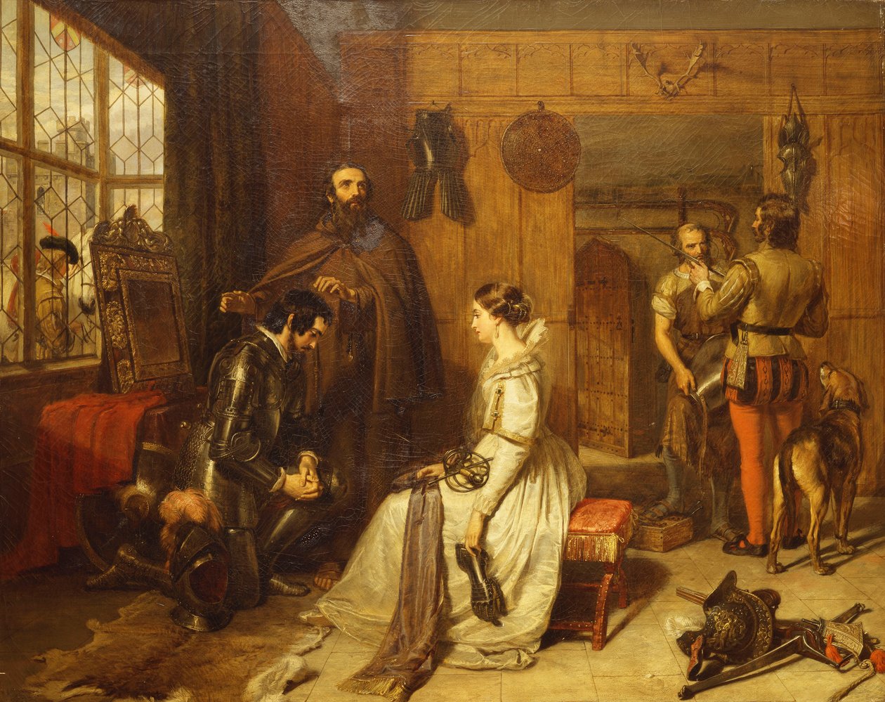 Błogosławieństwo pożegnalne - "Mów szczerze o swoim rycerstwie i swojej przysięgi", autorstwa Charles Landseer