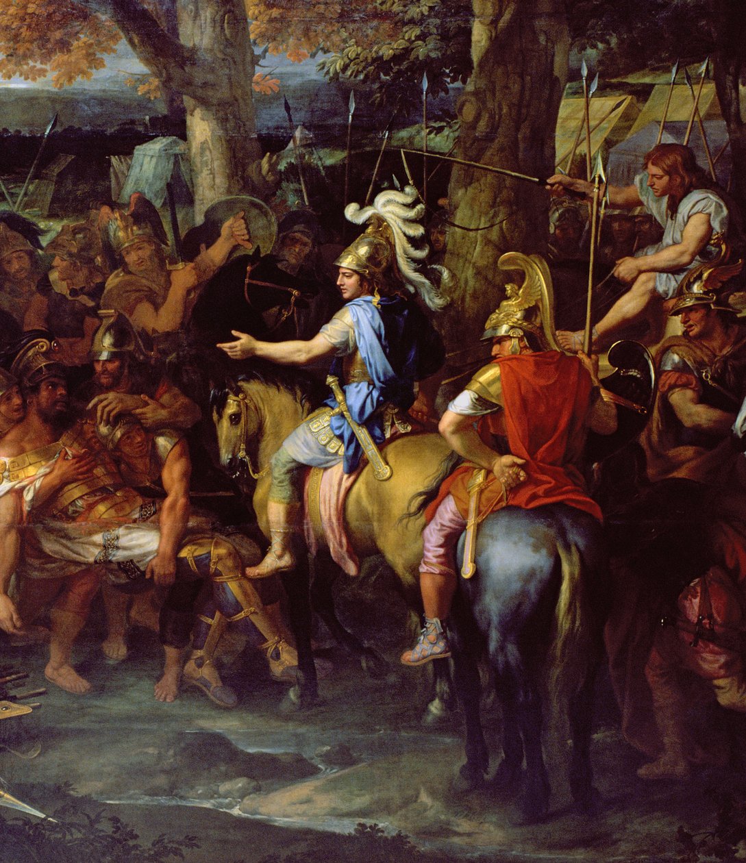 Aleksander i Porus w bitwie pod Hydaspes, ok. 1673 r. (olej na płótnie) (fragment 90063) autorstwa Charles Le Brun