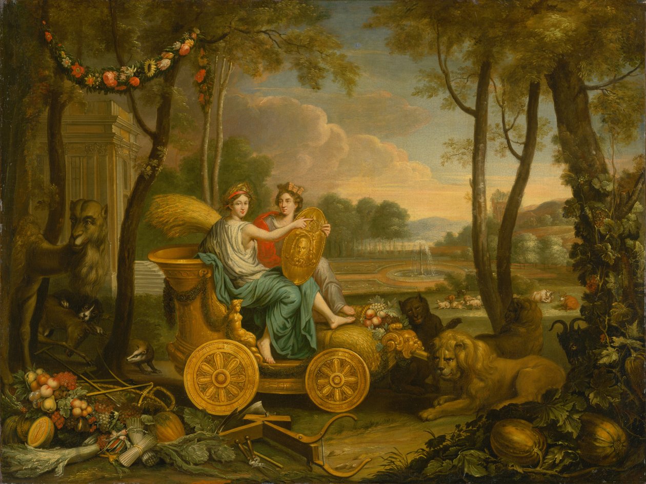 Alegoria Czterech Żywiołów: Ziemia. Projekt gobelinu dla króla Ludwika XIV, ok. 1930 r. 1680. autorstwa Charles Le Brun