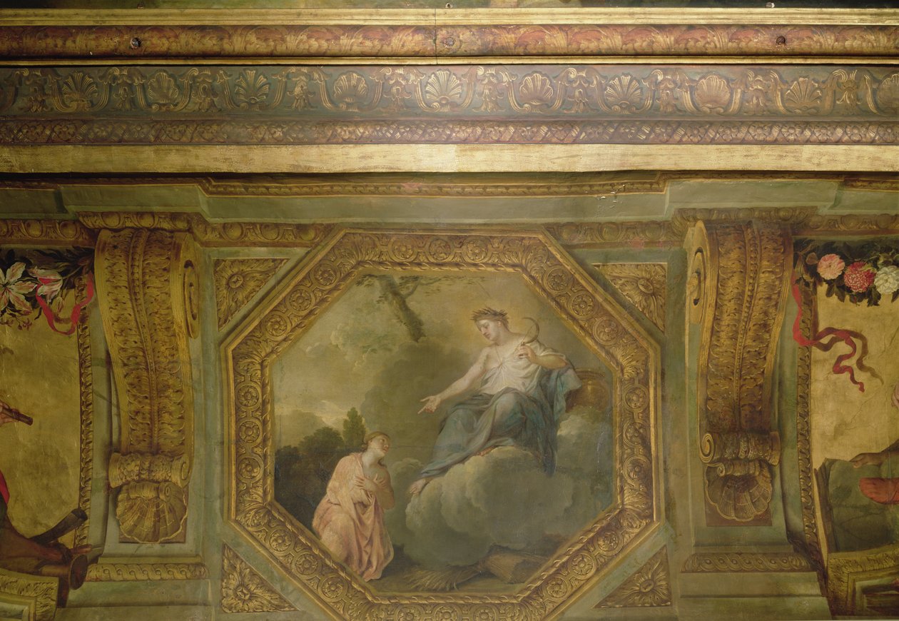 Sufit w hotelu La Rivière detal Psyche błagający Ceres, 1653 olej na płótnie autorstwa Charles Le Brun