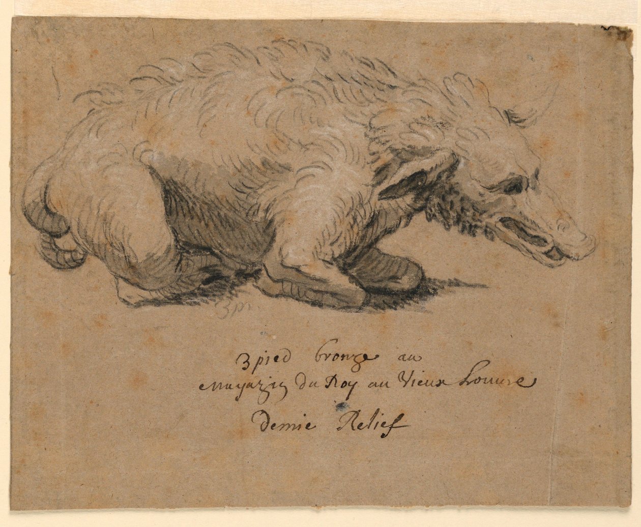 Rysunek przedstawiający fontannę z dzikiem, ok. 1670 r. autorstwa Charles Le Brun