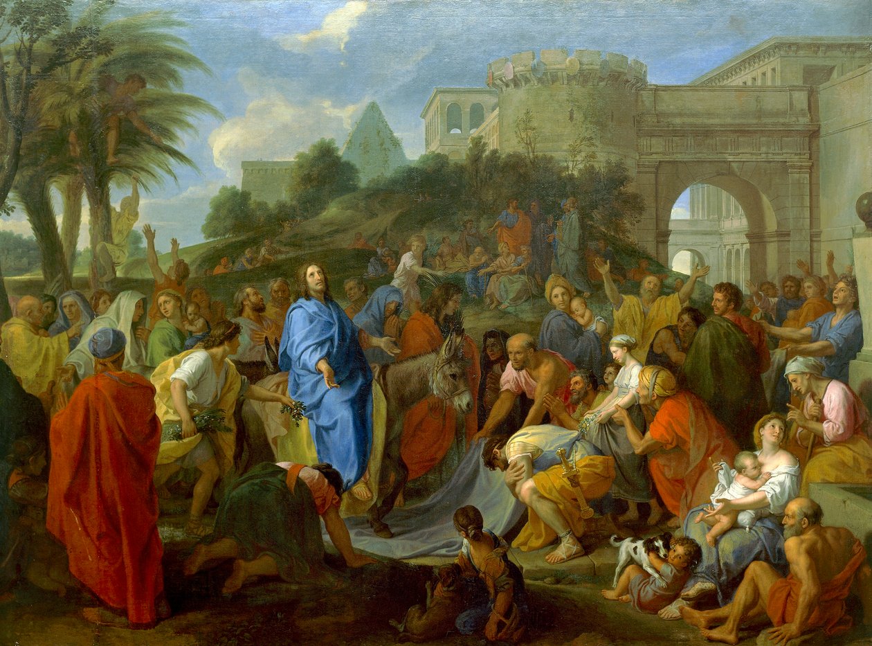 Wjazd Chrystusa do Jerozolimy, Charles Le Brun (1619-1690), olej na płótnie autorstwa Charles Le Brun