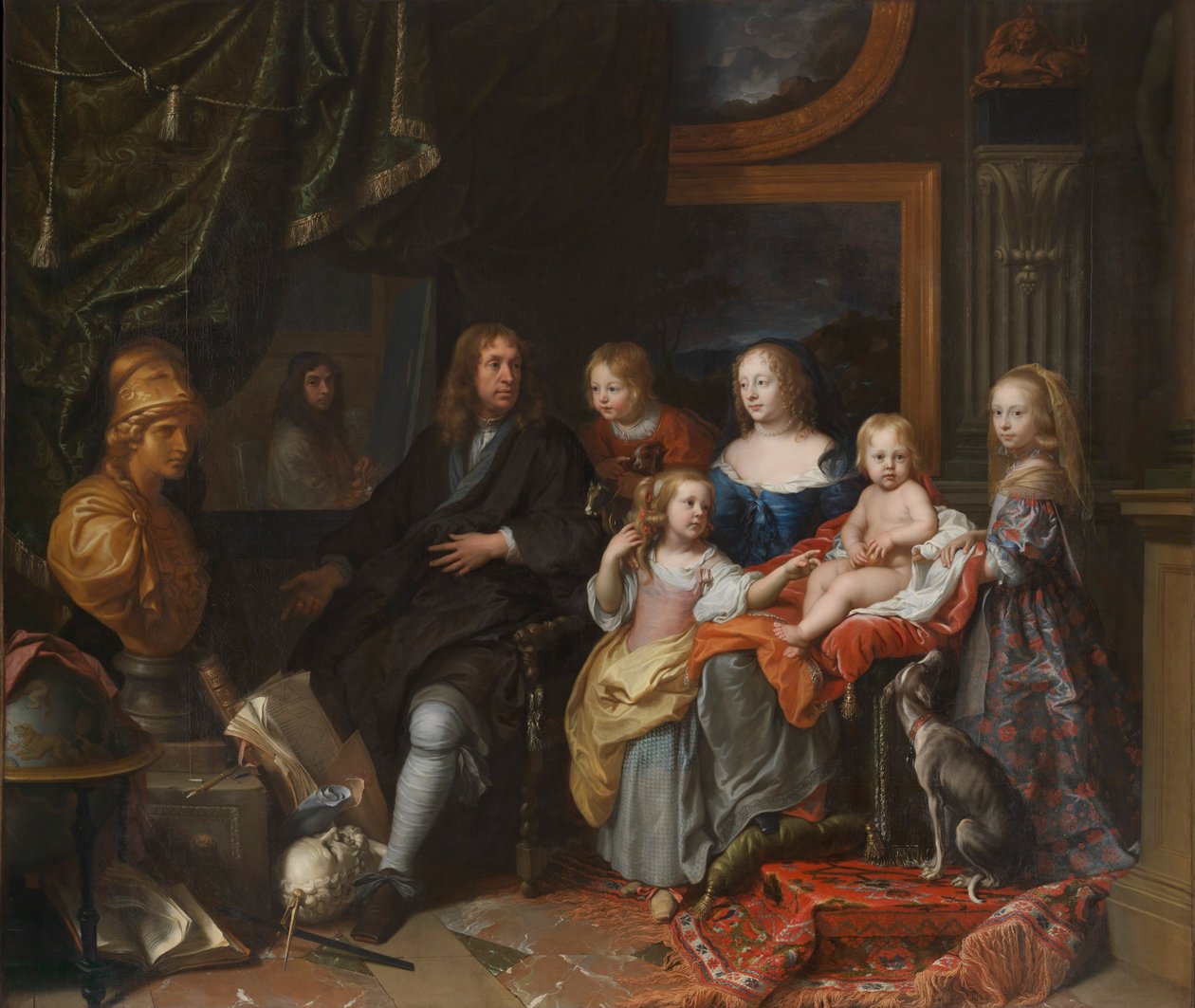 Everhard Jabach i jego rodzina, ok. 1660 (olej na płótnie) autorstwa Charles Le Brun