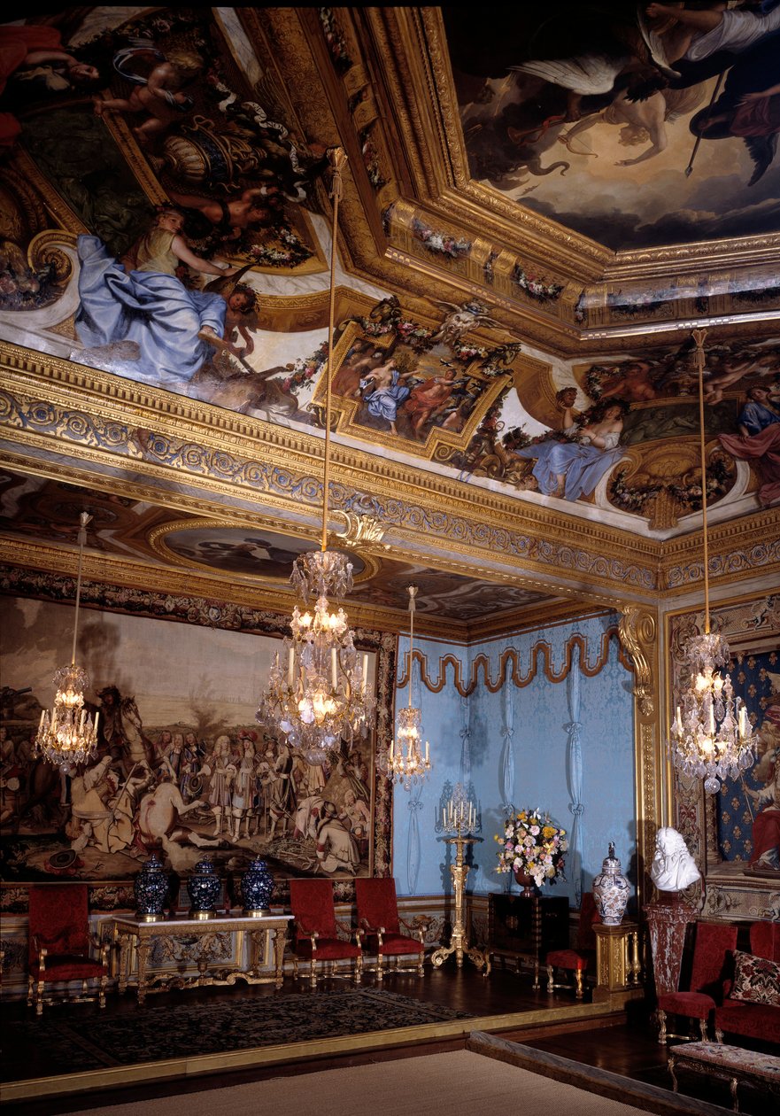 Salon muz, zamek Vaux Le Vicomte (Vaux-Le-Vicomte). Wystrój autorstwa Charlesa Lebruna (Le Brun) (1619-1690) autorstwa Charles Le Brun