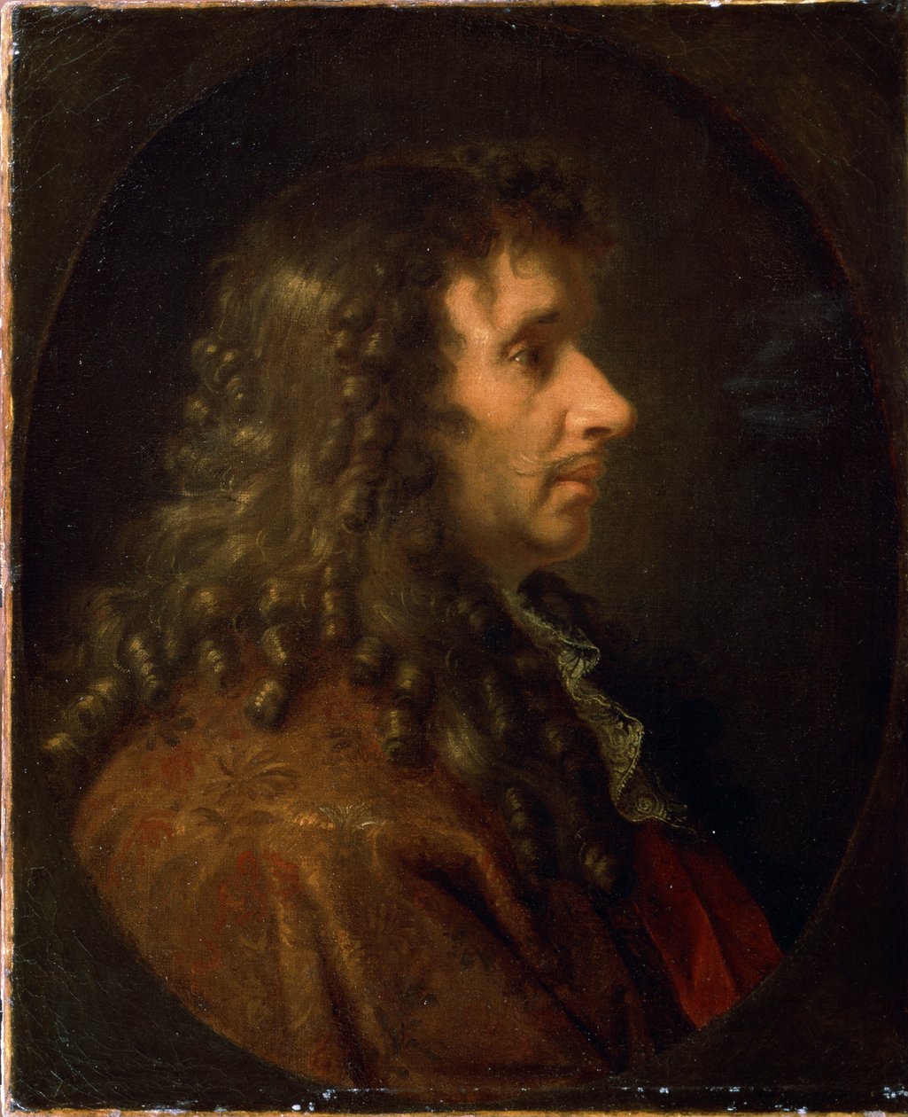 Moliere (Portret profilowy Jeana-Baptiste Poquelina (1622-1673). Obraz, ok. 1660. autorstwa Charles Le Brun